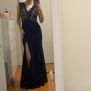 Beautiful Navy Blue Prom Dress